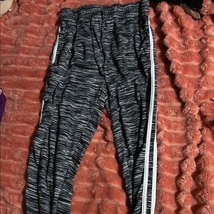 Kids Striped Black and White Joggers